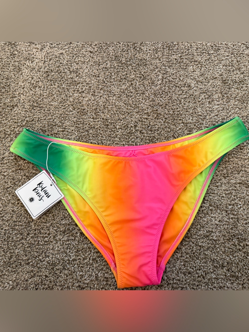Kulani Kinis Neon Ombre Bikini Bottoms - Pink, Orange & Green